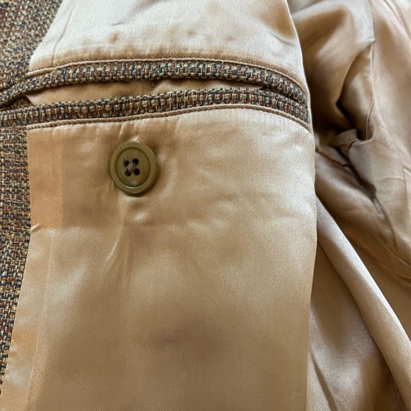 The Territory Ahead Silk Blazer Jacket Basketweave Tan Texture Sports Coat 44S - Picture 12 of 14